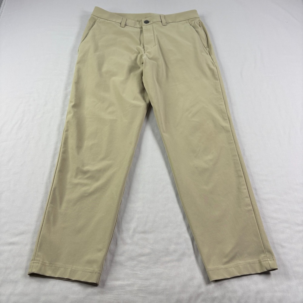 Lululemon‎ ABC Pants Mens 30x27 Beige Chino Waprstreme Classic Fit Golf Tech